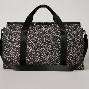 Fabletics Leopard Print Duffle Bag with Black Handles